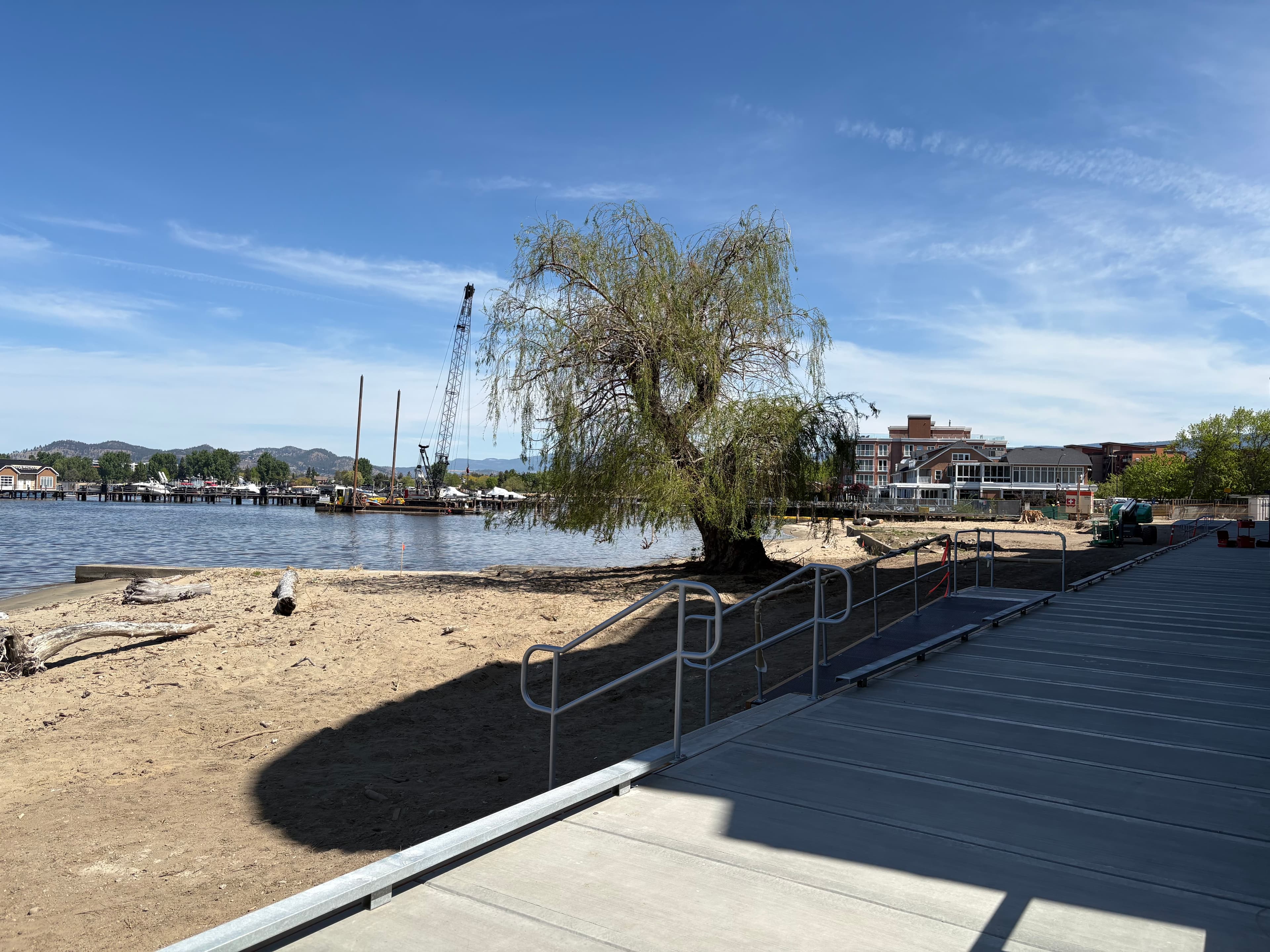 Beach and waterfront boardwalk